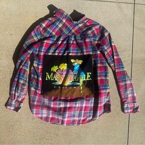 Margaritaville Colorful Plaid Button Down Shirt